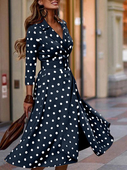 LP | Long sleeve dress with polka dot temperament